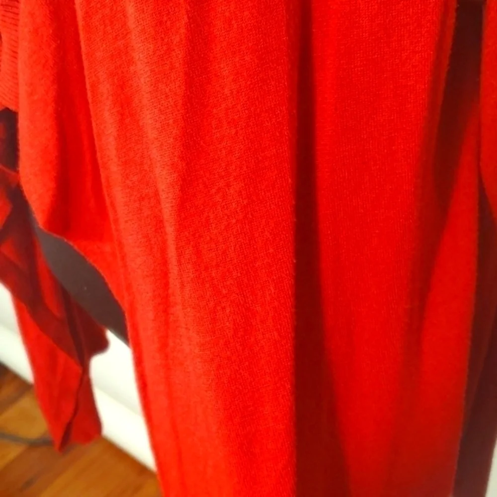 Chico's Size 2 (Large) Red Open-Front Cardigan Sweater/Jacket